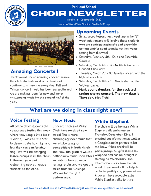 Issue 6 - Choir Newsletter